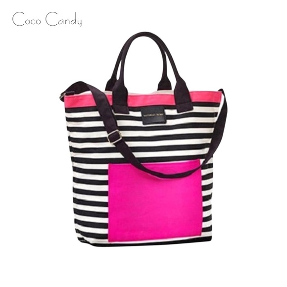 Victoria's Secret Handbags - 🔃Victoria's Secret Striped Pink Beach Tote Bag